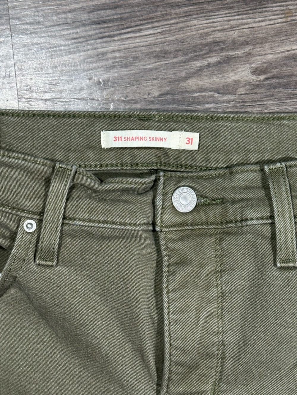 LEVI’S Olive Green 311 SHAPING SKINNY Stretch 5 Pocket Jeans 31 - Picture 4 of 13